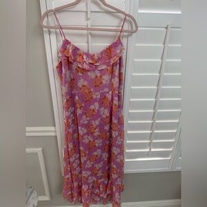 Lush Pink and Orange Floral Dress